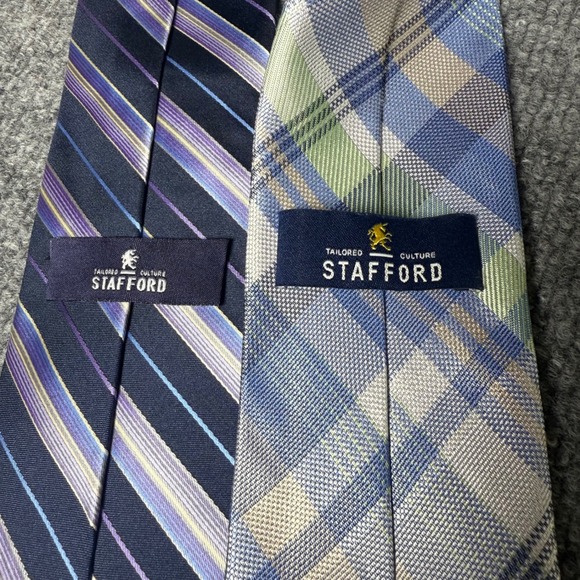 Stafford Neckties‎ Men's Striped Plaid Professional Business Dress Ties (2) - Picture 2 of 6